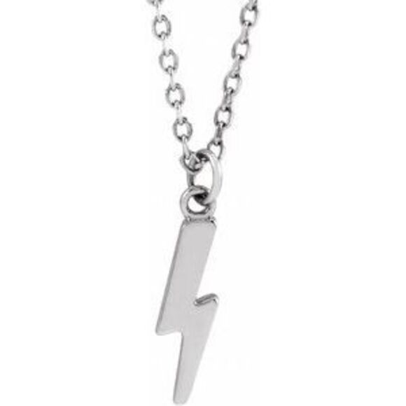 14K White Lightning Bolt 16-18